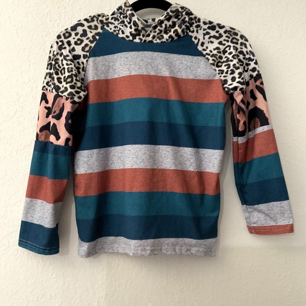 Leopard Striped Lightweight Soft Hoodie Top